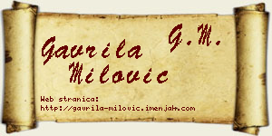 Gavrila Milović vizit kartica